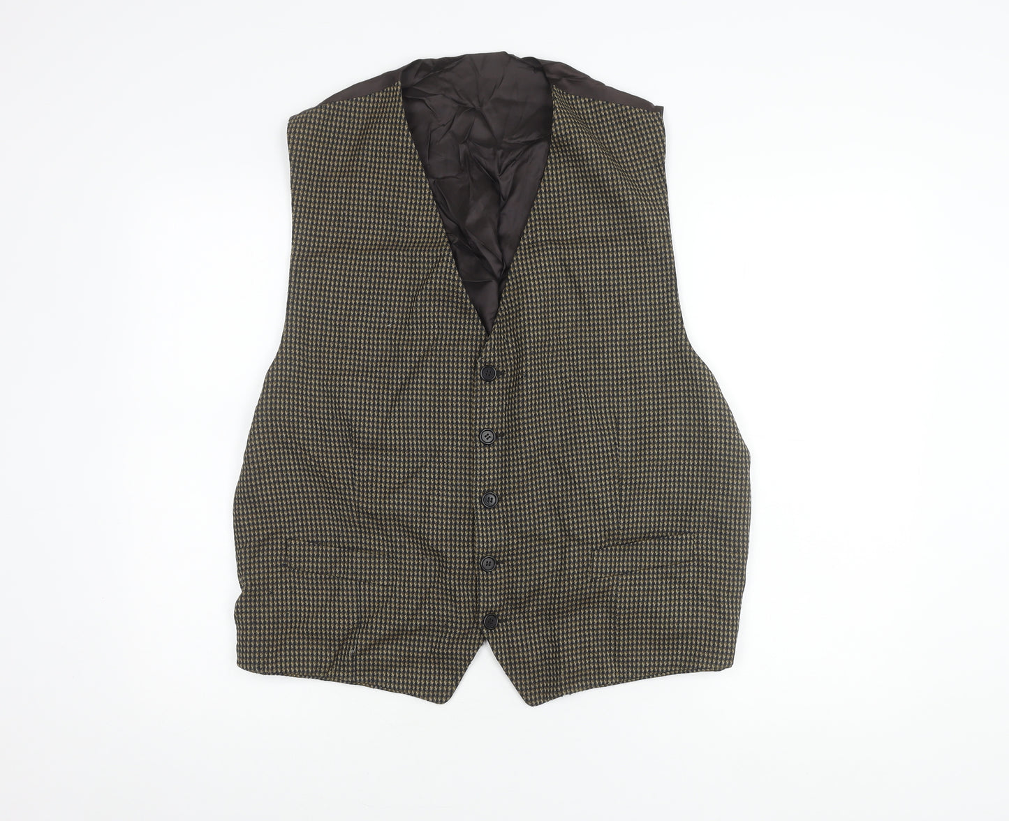 Marks and Spencer Men's XL 44-46" Brown Check Waistcoat