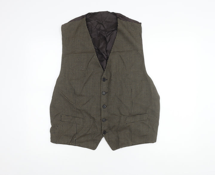 Marks and Spencer Men's XL 44-46" Brown Check Waistcoat