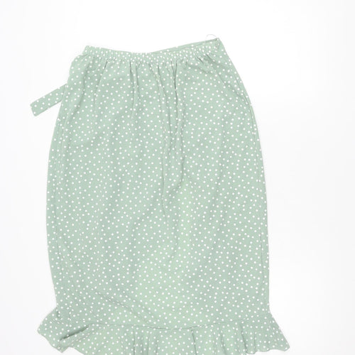 Quiz Women's Green Polka Dot Wrap Skirt Size 12