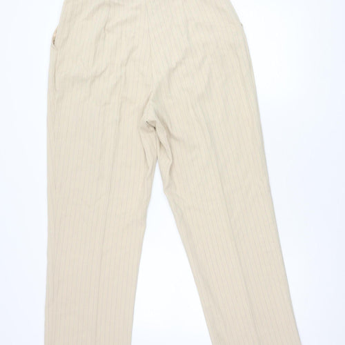 Klass Unisex Beige Striped Trousers Size 16