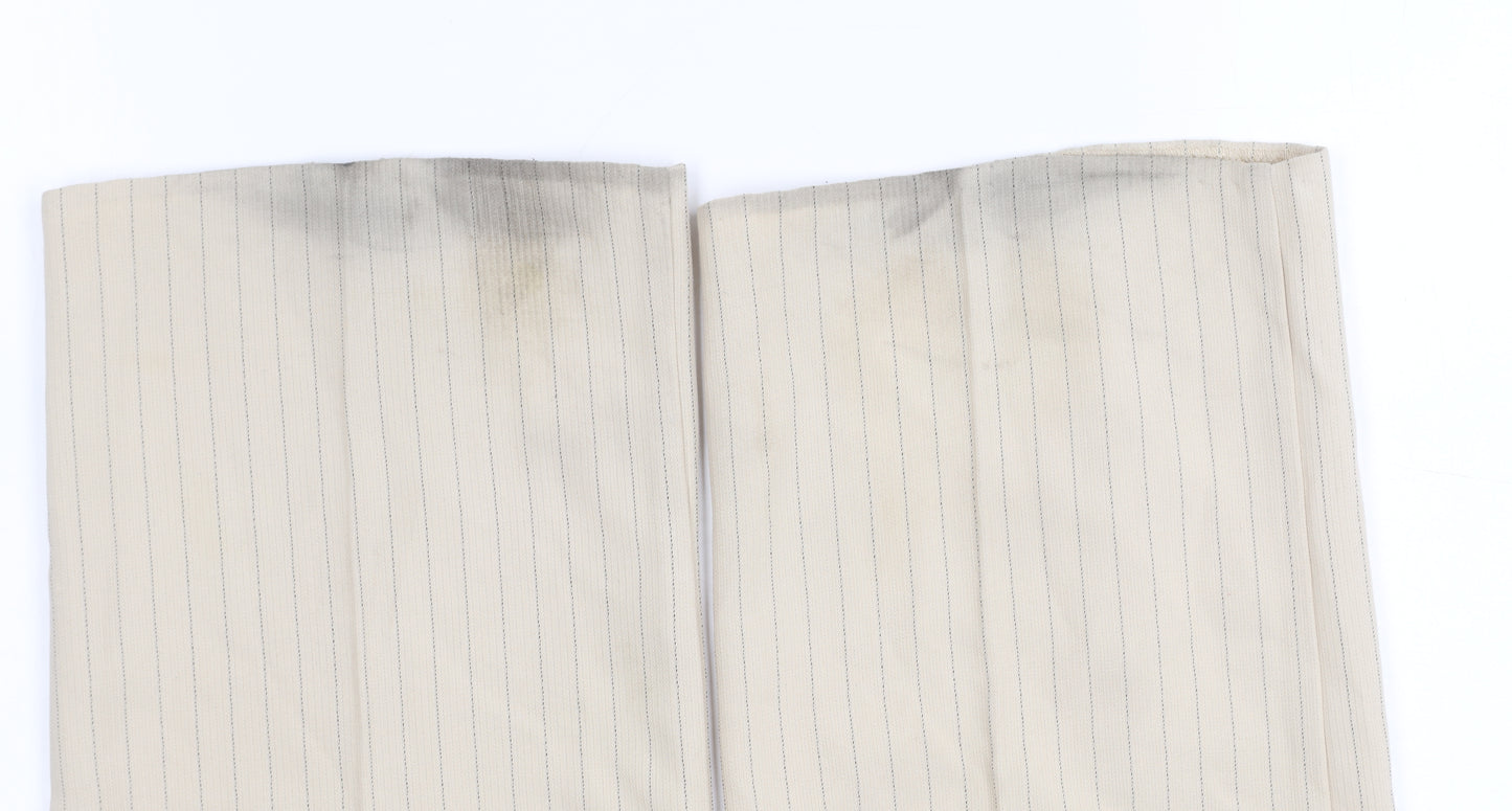 Klass Unisex Beige Striped Trousers Size 16