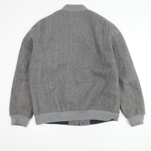 Indigo Men's Grey Bomber Jacket Size L