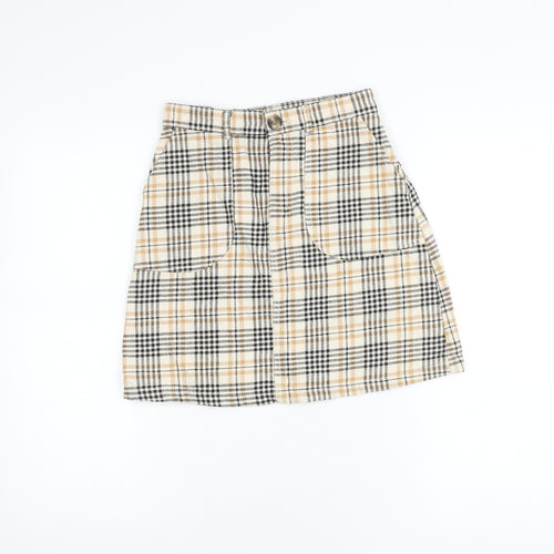 Monki Women's Multicoloured A-Line Cotton Skirt Size 4