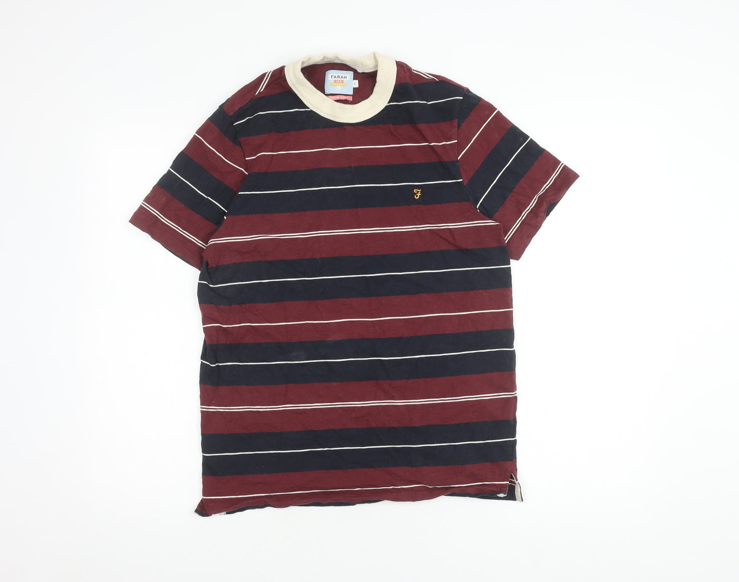 Farah Men's Striped Multicoloured T-Shirt, S