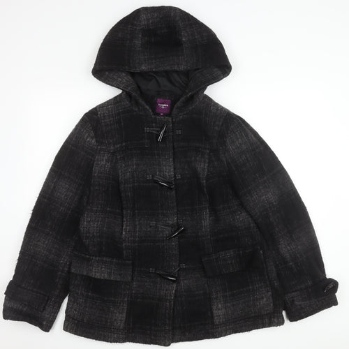 New Look Women's Black Plus Size Duffle Coat