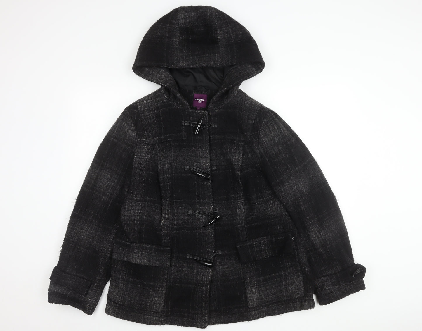 New Look Women's Black Plus Size Duffle Coat