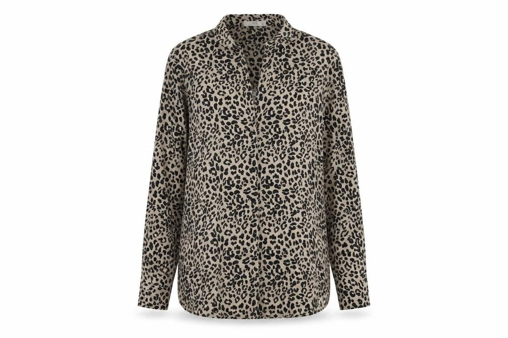 Front view of Mango Women's Multicoloured Animal Print Button-Up Shirt