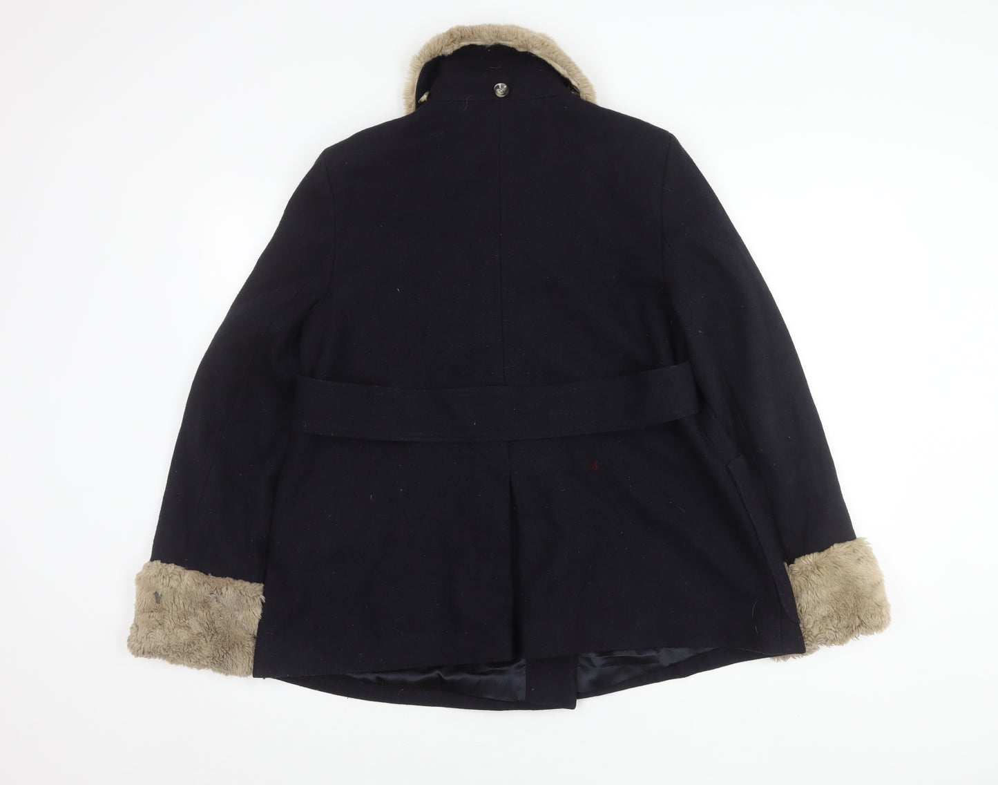 Topshop Women's Black Wool Pea Coat Size 12