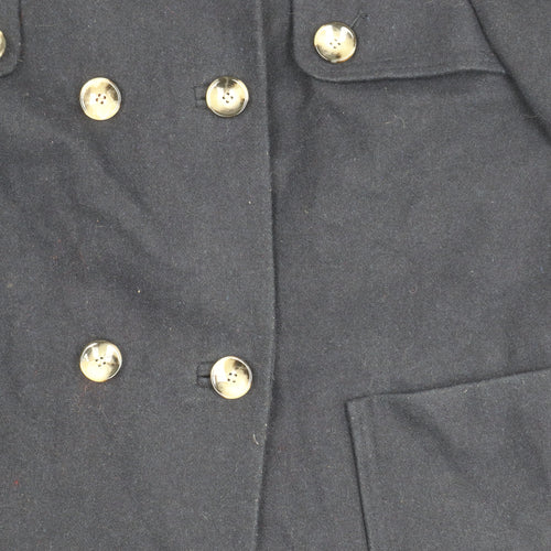 Topshop Women's Black Wool Pea Coat Size 12