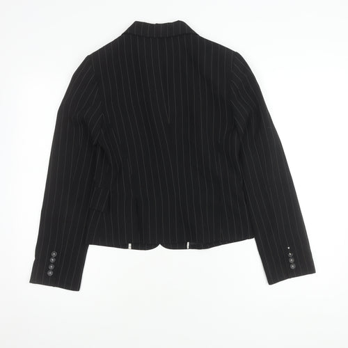 MNG Women's Black Blazer, Size 10, Pinstripe Style