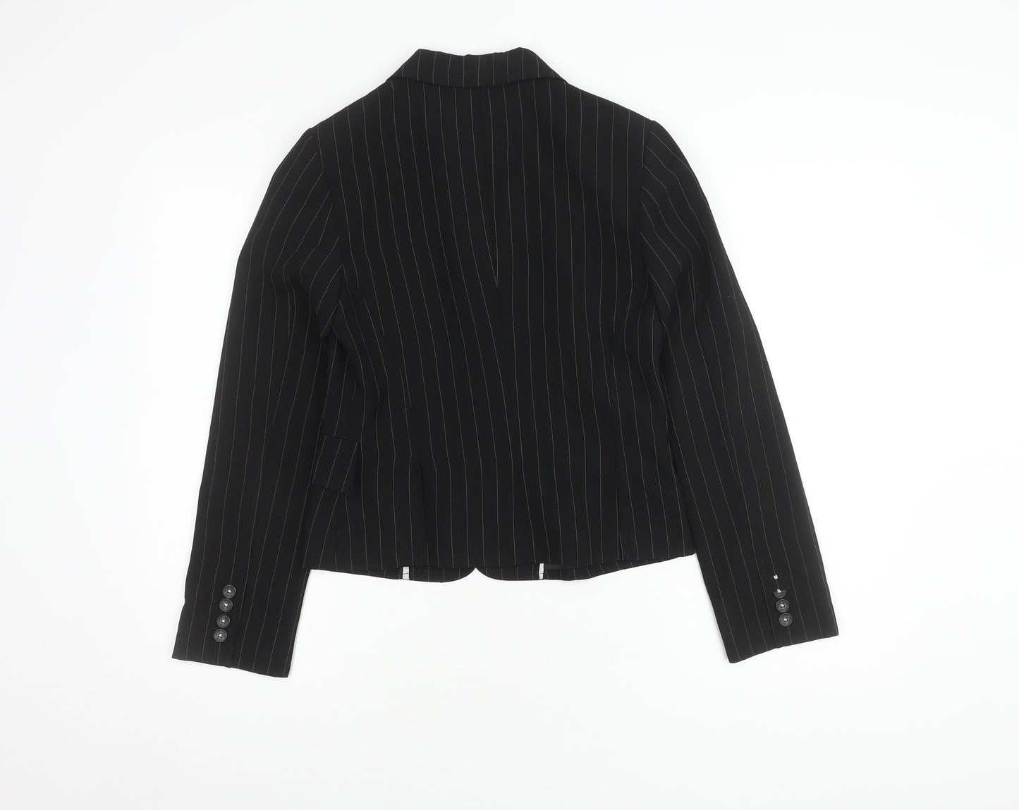 MNG Women's Black Blazer, Size 10, Pinstripe Style