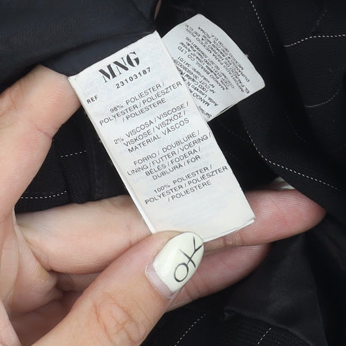 MNG Women's Black Blazer, Size 10, Pinstripe Style