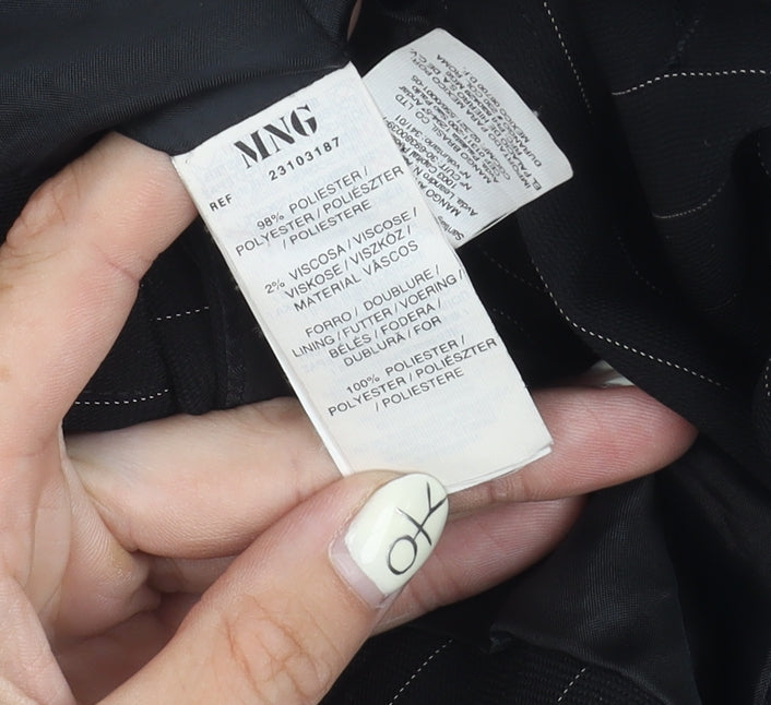 MNG Women's Black Blazer, Size 10, Pinstripe Style