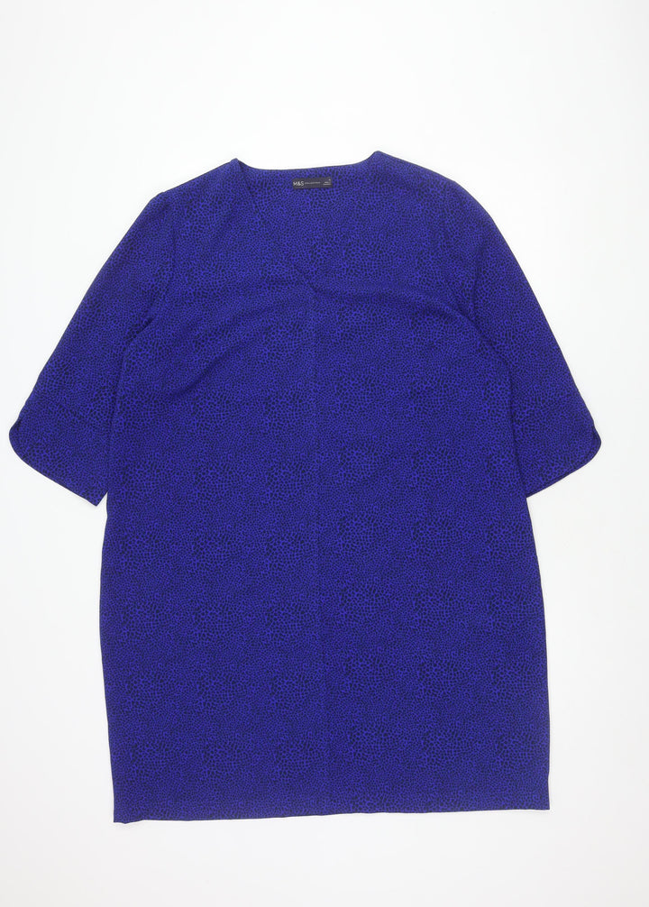 Marks and Spencer Women's Blue Midi Dress Size 18