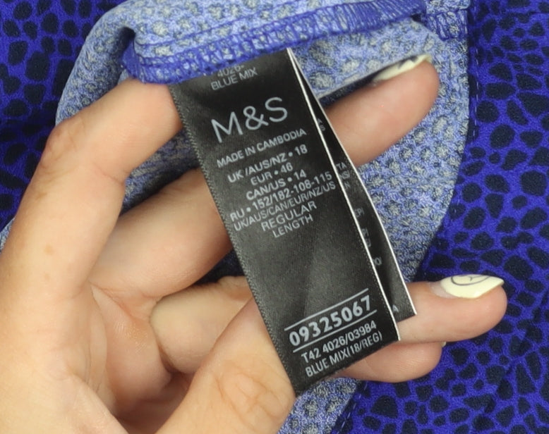 Marks and Spencer Women's Blue Midi Dress Size 18
