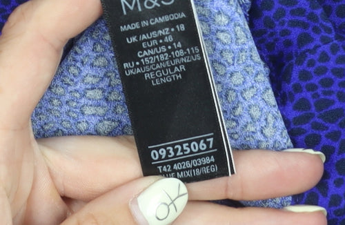 Marks and Spencer Women's Blue Midi Dress Size 18