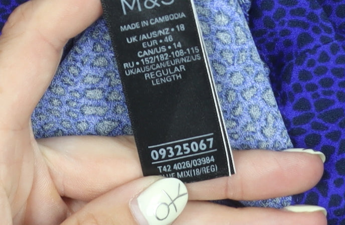 Marks and Spencer Women's Blue Midi Dress Size 18