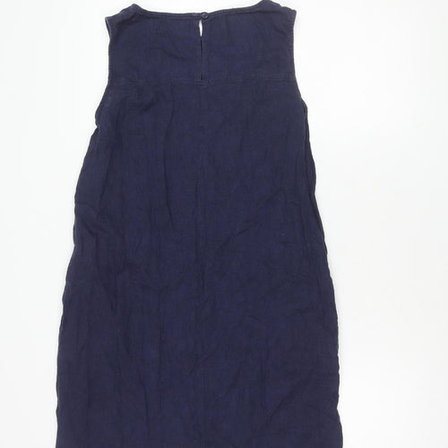Next Women's Blue Sleeveless Dress 12 with Crochet Accent