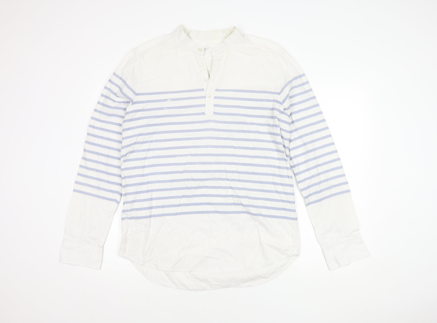 SOFTGREY Men's XL White Striped Shirt