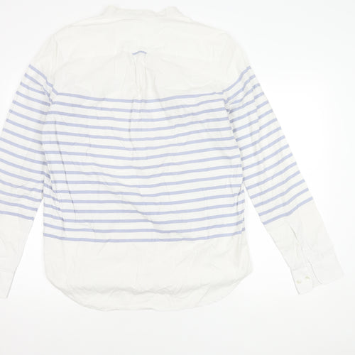SOFTGREY Men's XL White Striped Shirt