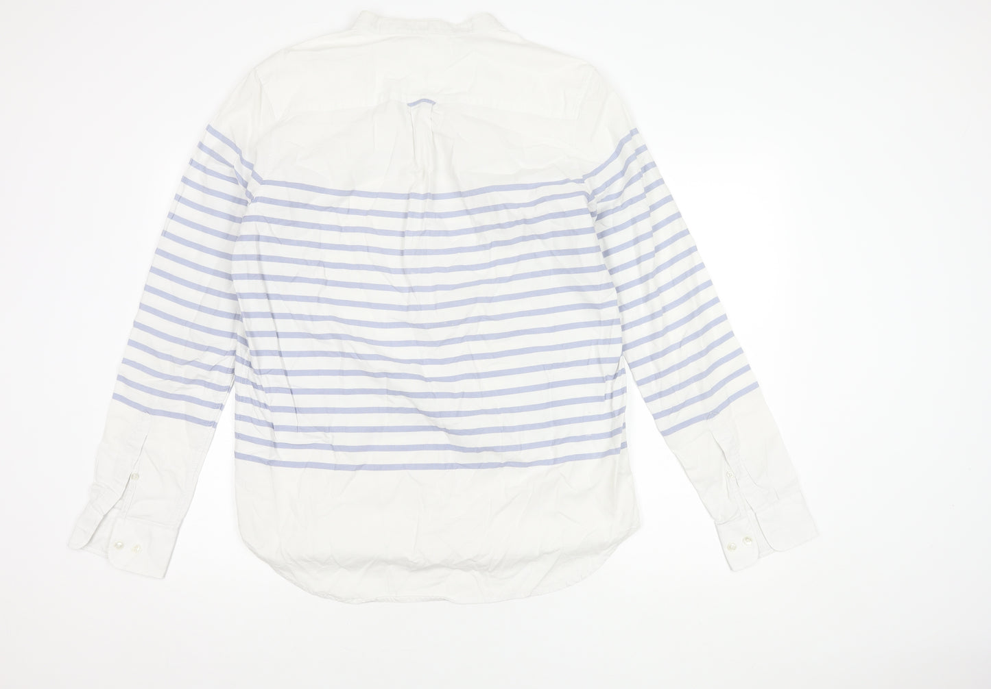SOFTGREY Men's XL White Striped Shirt