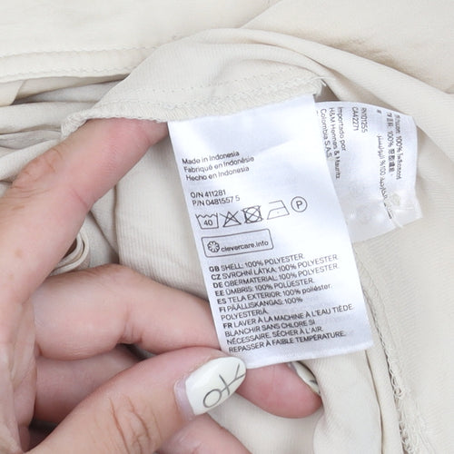 H&M Women's Beige Shirt Dress Size 8 Long Sleeve