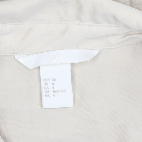 H&M Women's Beige Shirt Dress Size 8 Long Sleeve