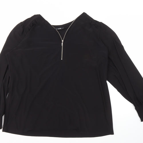 Wallis Women's Black Long Sleeve Top, Size L, Stylish & Comfortable
