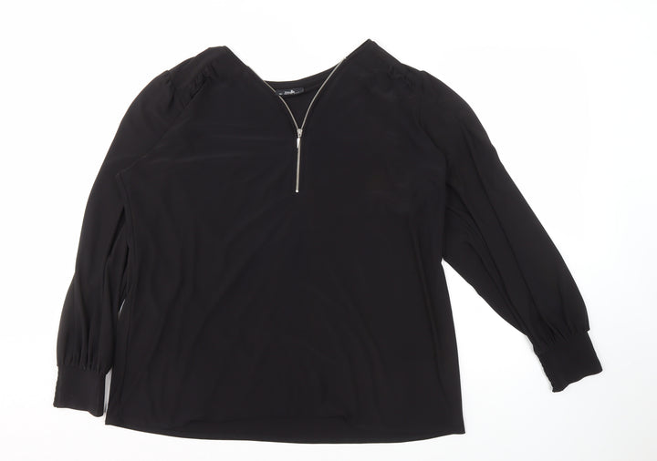 Wallis Women's Black Long Sleeve Top, Size L, Stylish & Comfortable