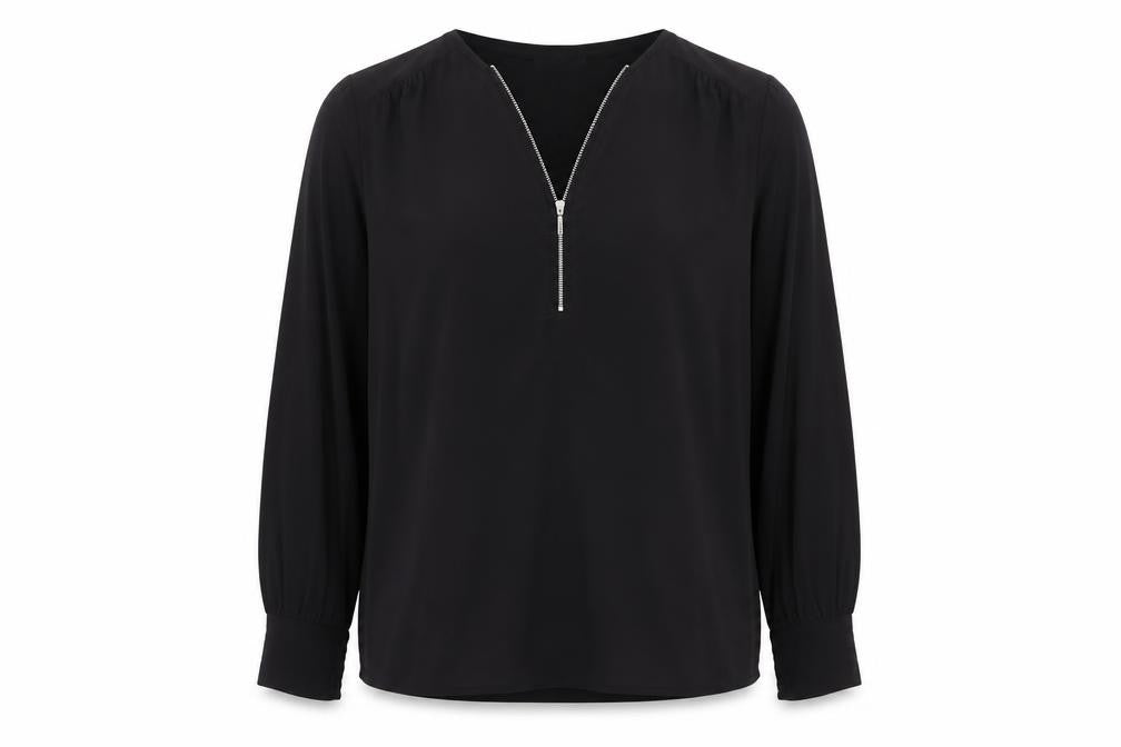Front view of Wallis Women's Black Long Sleeve Top, size L, Stylish & Comfortable