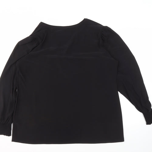 Wallis Women's Black Long Sleeve Top, Size L, Stylish & Comfortable