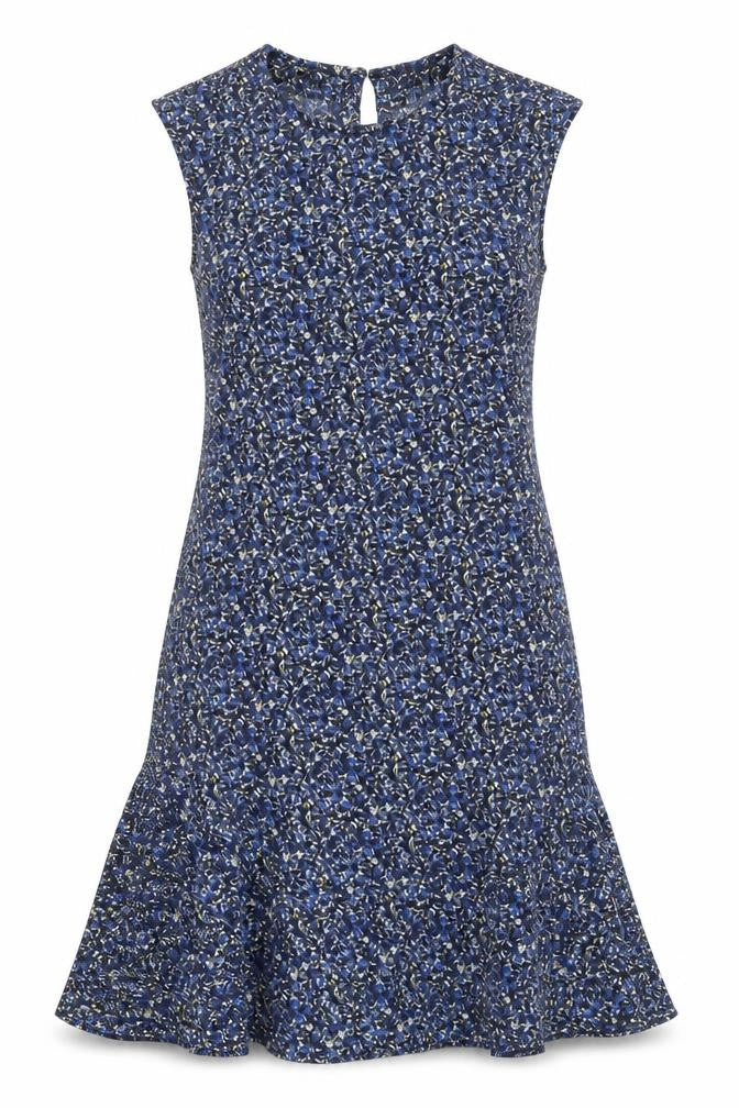 Front view of Jigsaw Women's Blue Floral Shift Dress M