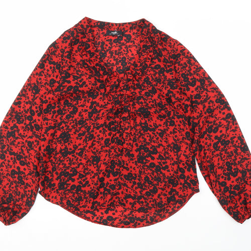 Wallis Women's Red Floral Blouse Size 8