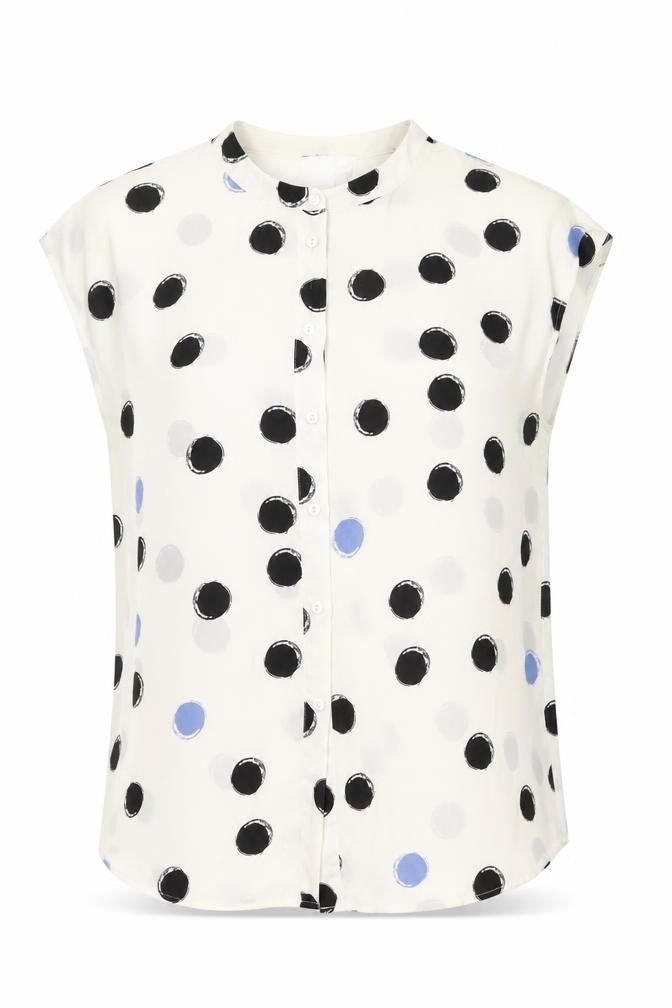 Front view of Warehouse Women's Multicoloured Polka Dot Blouse, size 14