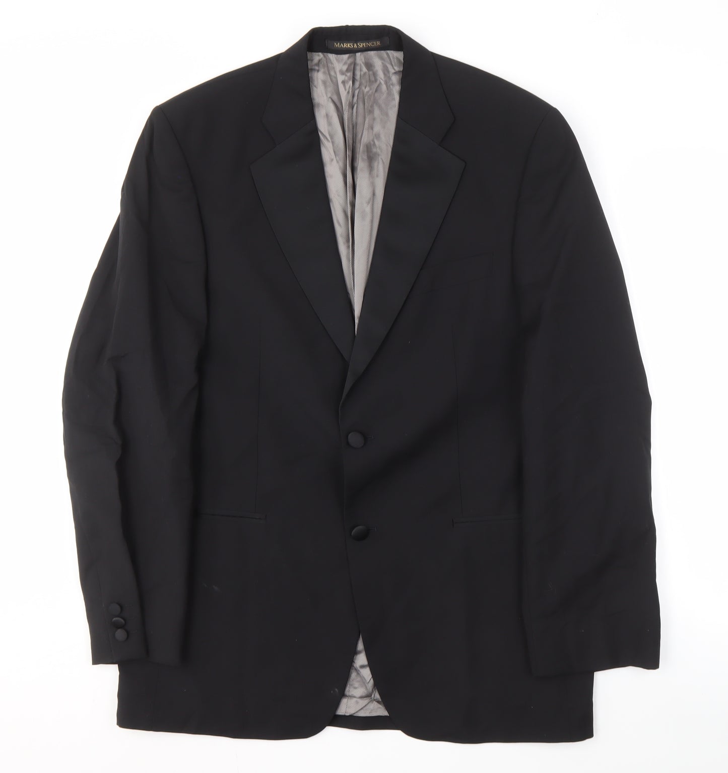 Marks and Spencer Men's Black Wool Suit Jacket 40L