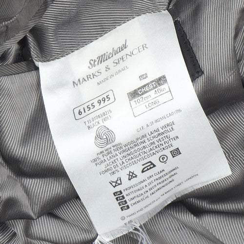 Marks and Spencer Men's Black Wool Suit Jacket 40L