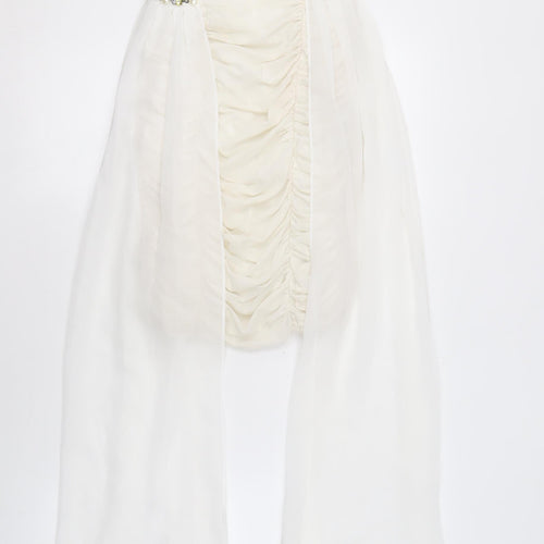Quiz Women's Ivory Sheath Dress Size 8 Strapless