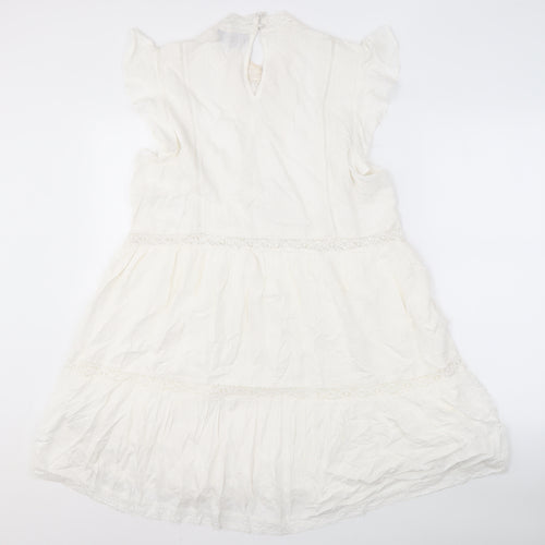 Superdry Women's White Dress Size 16 Viscose Blend