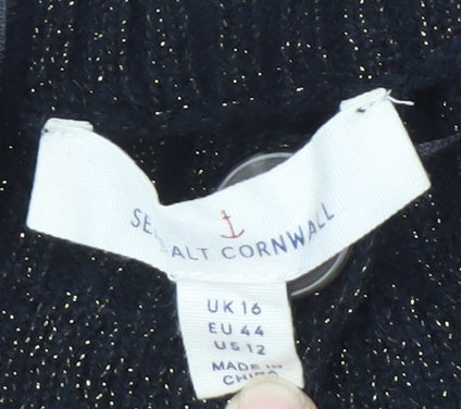 Sea Salt Cornwall Womens Black Cardigan Size 16 Classic Style