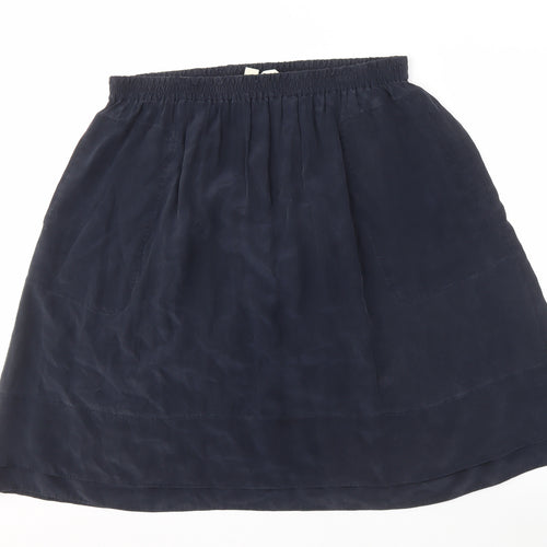 Pure DKNY Women's Blue Silk Knee Length Skirt, Size 12, Casual Wear
