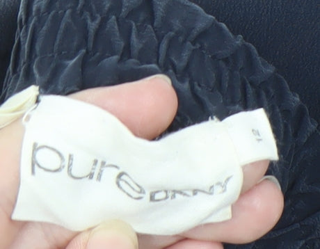 Pure DKNY Women's Blue Silk Knee Length Skirt, Size 12, Casual Wear