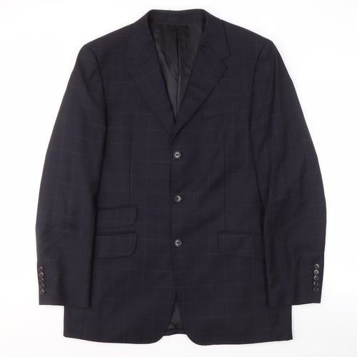Next Men's Black Check Blazer 42L Formal Luxury