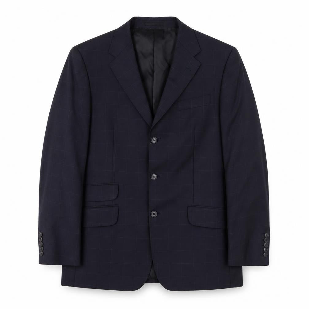 Front view of Next Men's Black Check Blazer 42L Formal Luxury