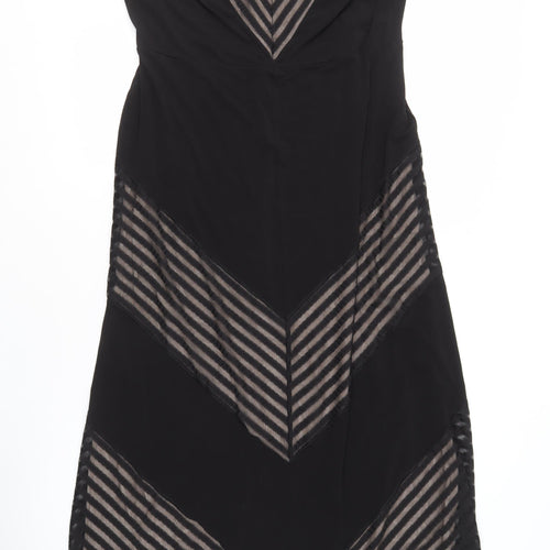Bravissimo Women's Black V-Neck Striped Dress Size 18