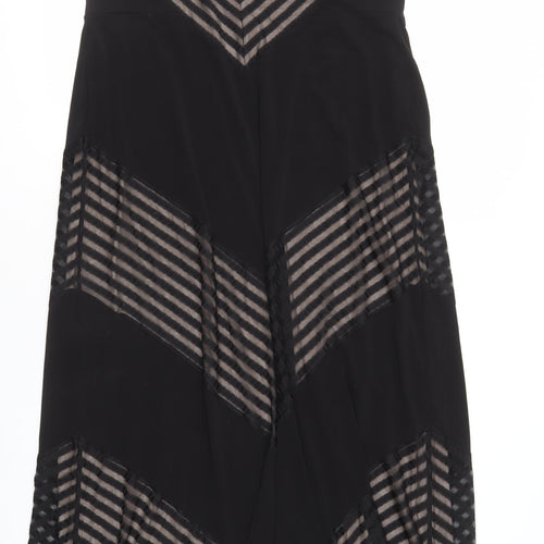 Bravissimo Women's Black V-Neck Striped Dress Size 18
