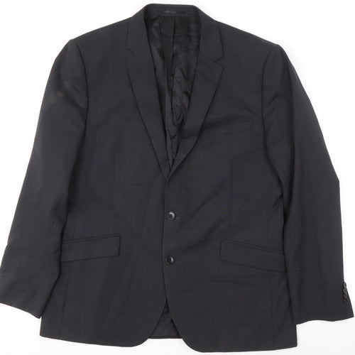 Kenneth Cole Men's Black Blazer 44R Formal Wool Jacket