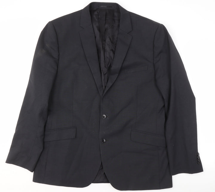 Kenneth Cole Men's Black Blazer 44R Formal Wool Jacket