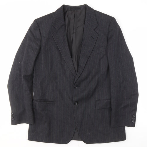 St Michael Men's Grey Striped Blazer, Size M, Business