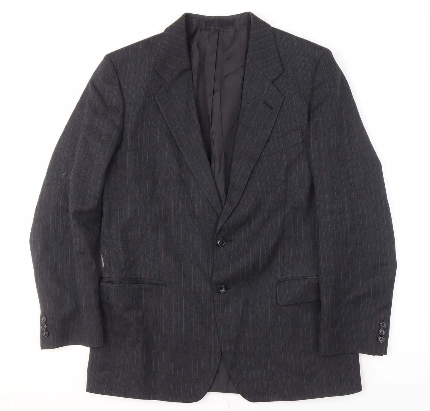 St Michael Men's Grey Striped Blazer, Size M, Business