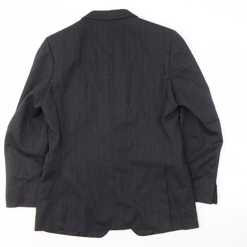 St Michael Men's Grey Striped Blazer, Size M, Business